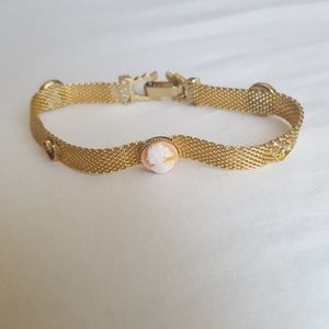 Vintage Victorian Lady Golden Bracelet